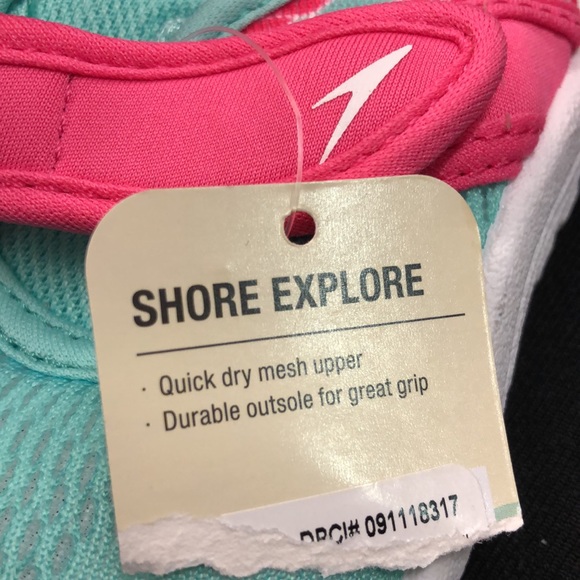 NWT Speedo kids water shoes, the original surf walker mint green & pink - Picture 3 of 6